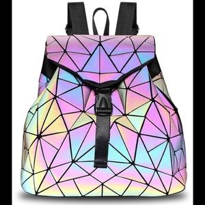 Luminous Backpack Geometric Holographic Reflective